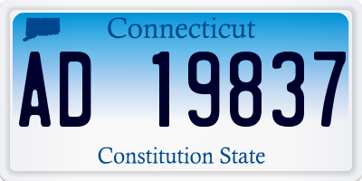 CT license plate AD19837