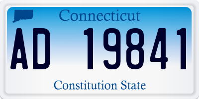 CT license plate AD19841