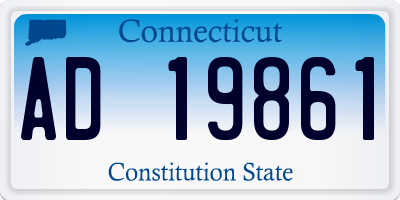 CT license plate AD19861