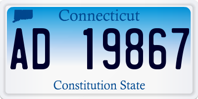CT license plate AD19867