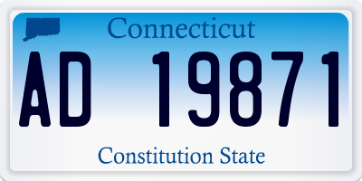 CT license plate AD19871