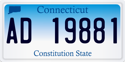 CT license plate AD19881