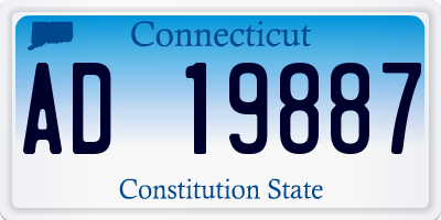 CT license plate AD19887