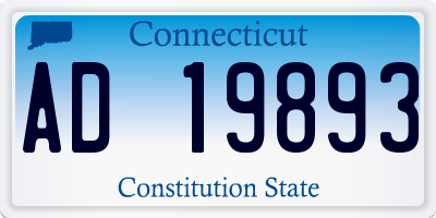 CT license plate AD19893