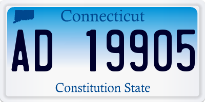 CT license plate AD19905