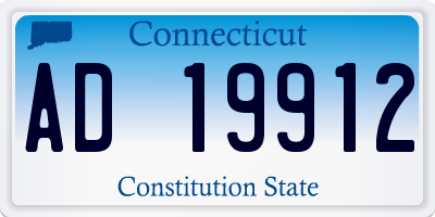 CT license plate AD19912