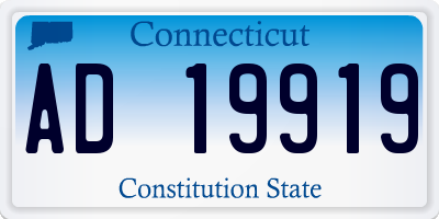 CT license plate AD19919