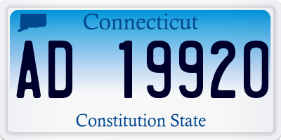 CT license plate AD19920