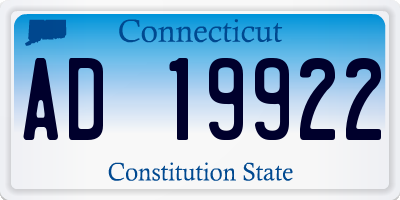 CT license plate AD19922