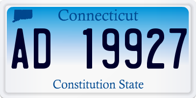 CT license plate AD19927