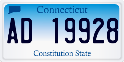 CT license plate AD19928