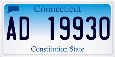 CT license plate AD19930