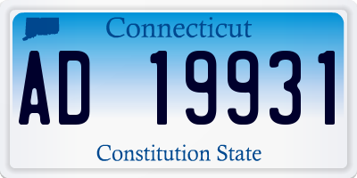 CT license plate AD19931