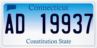 CT license plate AD19937