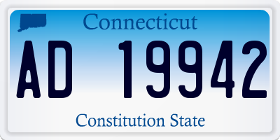 CT license plate AD19942