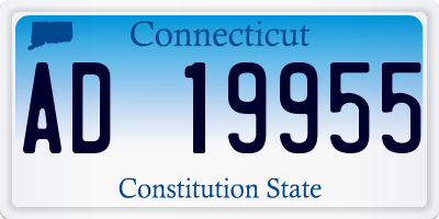 CT license plate AD19955