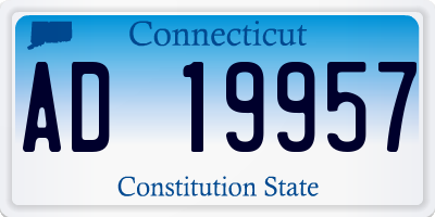 CT license plate AD19957