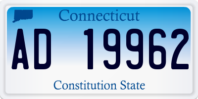 CT license plate AD19962