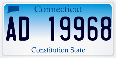 CT license plate AD19968