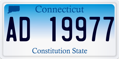 CT license plate AD19977