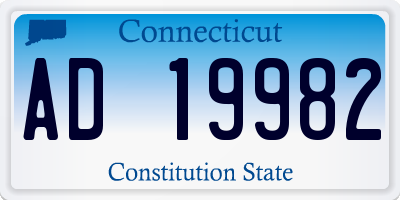 CT license plate AD19982
