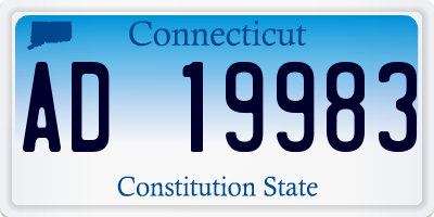 CT license plate AD19983