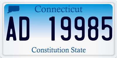 CT license plate AD19985