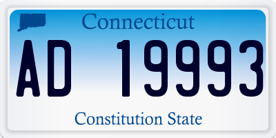 CT license plate AD19993
