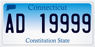 CT license plate AD19999