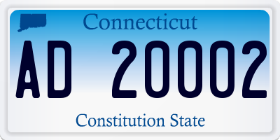 CT license plate AD20002