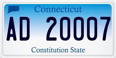 CT license plate AD20007