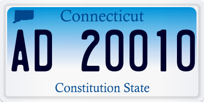 CT license plate AD20010