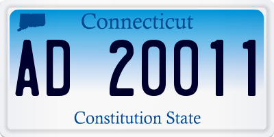 CT license plate AD20011