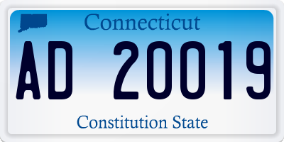 CT license plate AD20019