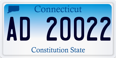CT license plate AD20022