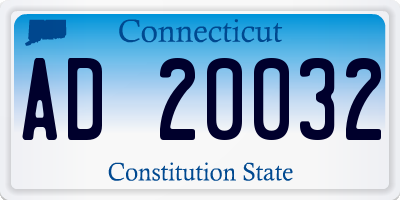 CT license plate AD20032