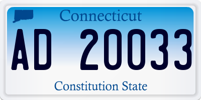 CT license plate AD20033