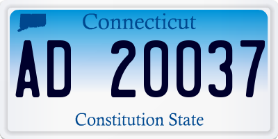 CT license plate AD20037