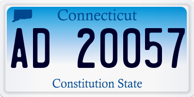 CT license plate AD20057