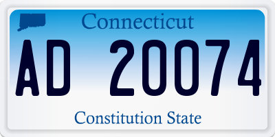 CT license plate AD20074