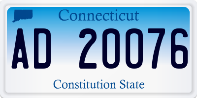 CT license plate AD20076