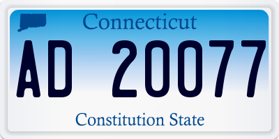 CT license plate AD20077