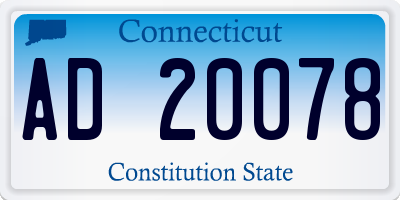 CT license plate AD20078