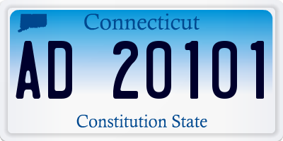 CT license plate AD20101