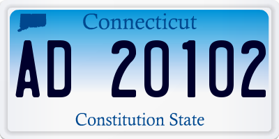 CT license plate AD20102