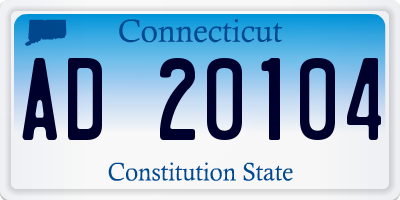 CT license plate AD20104