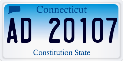 CT license plate AD20107