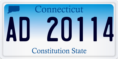 CT license plate AD20114