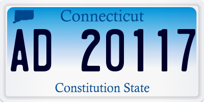CT license plate AD20117