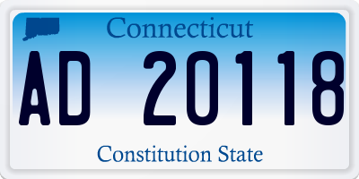 CT license plate AD20118